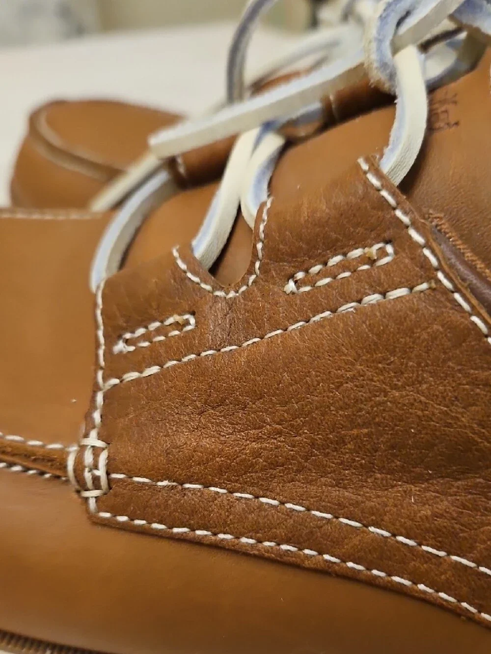 OluKai Men's Chestnut Brown Leather Boat Shoes